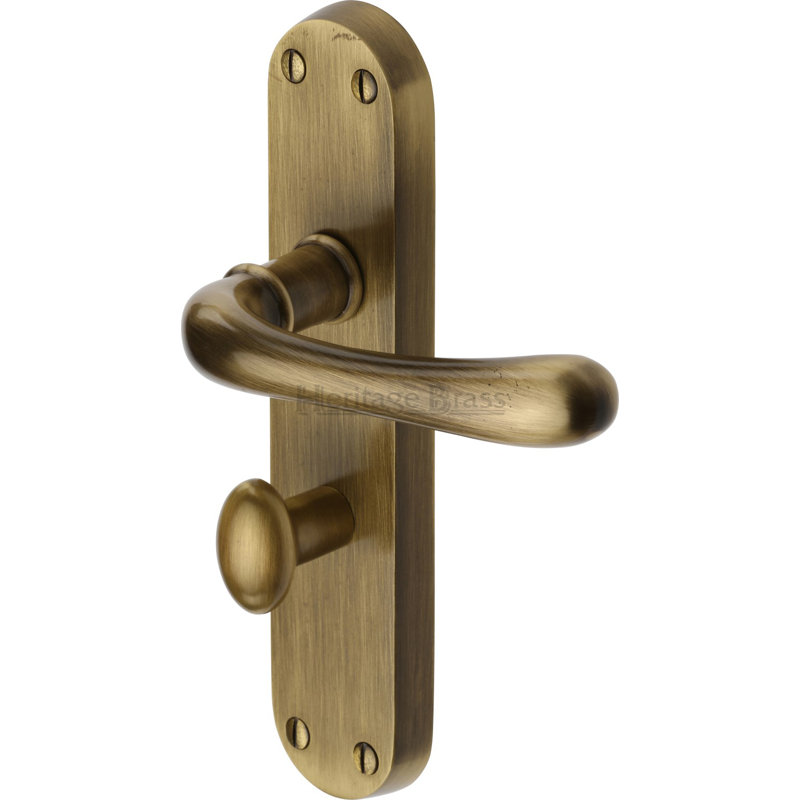 Heritage Brass Heritage Door Handle for Bathroom Luna Design, Antique Brass