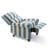 Ameiah Upholstered Farmhouse Navy Stripped Manual Push Back Recliner with Solid Wood Legs-1477860568