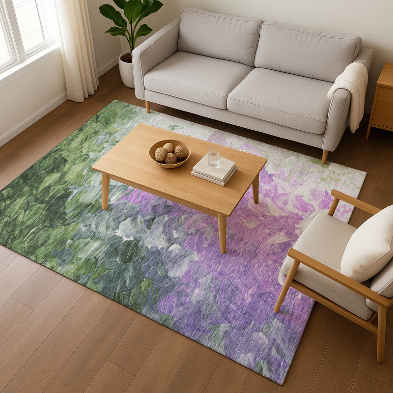Tapis abstrait lavable à la machine Premium Slesnick AMF1674, Rectangle 10 pi x 14 pi