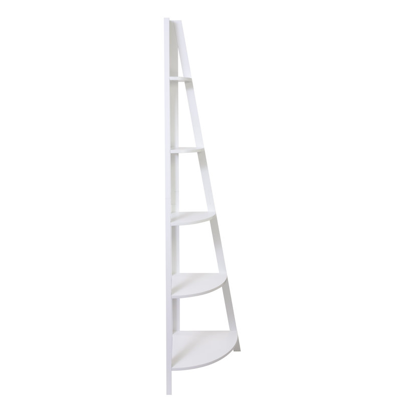 Lebanon 5 Piece Triangle Corner Shelf, Matte White