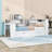 2 Drawers Wood Platform Bed with Shelves, Charging Station, LED Lights and Desk-50632026-50632025
