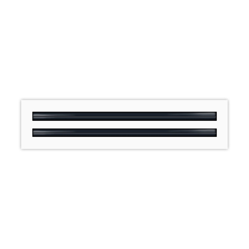 Buildmart - Diffuseur linéaire à 2 fentes 24 po - Double fente - Évent décoratif blanc - Évent moderne / Taille: H 2 po x l 3,5 po x L 24 po