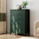 Commode haute 5 tiroirs avec rangement profond et boutons en métal, commode laquée noire pour chambre à coucher et couloir