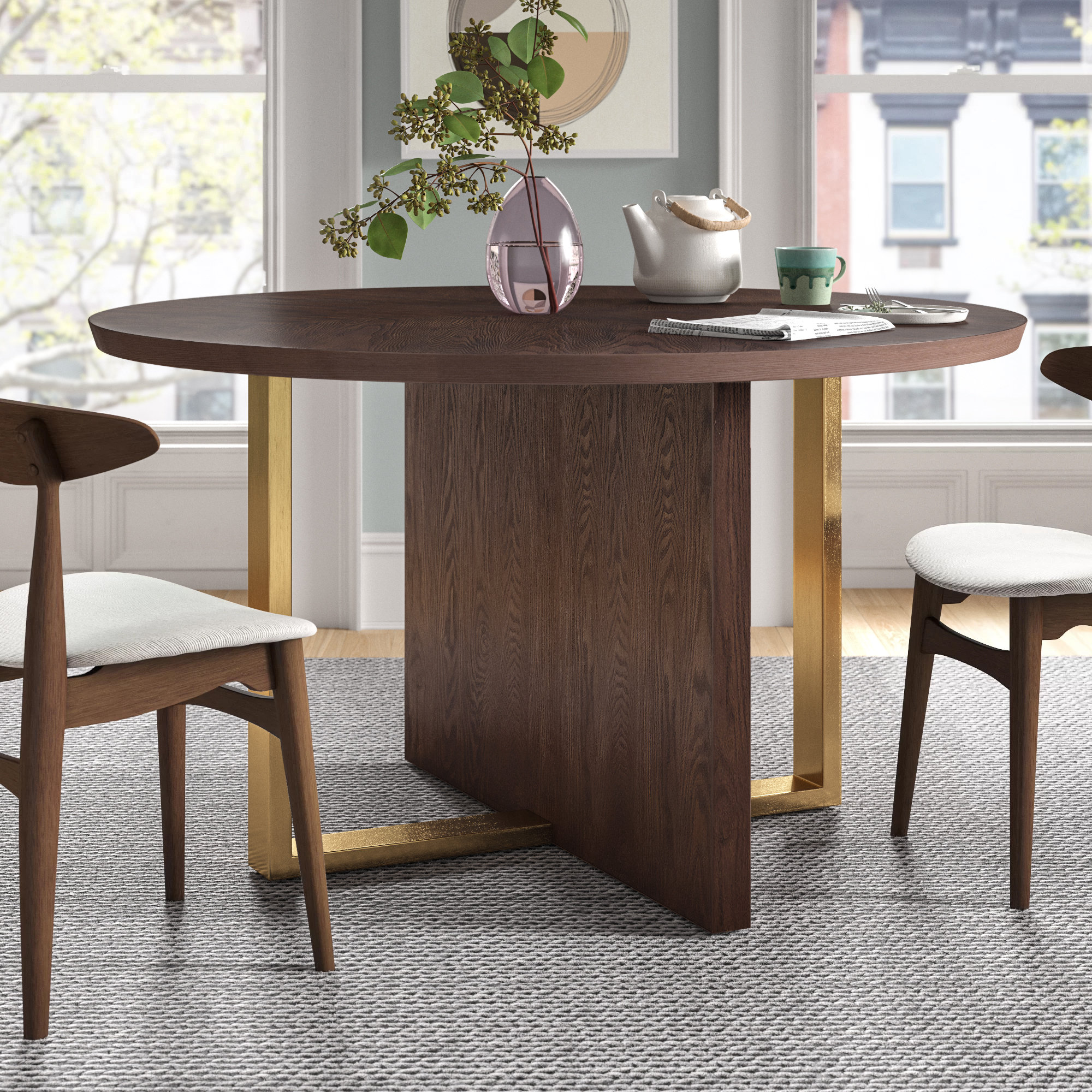 Antonella Rubberwood Round Dining Table