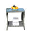 Table basse grise pour patio avec verre trempé robuste de 19,82 po x 19,82 po x 21 po et résistant à l'eau