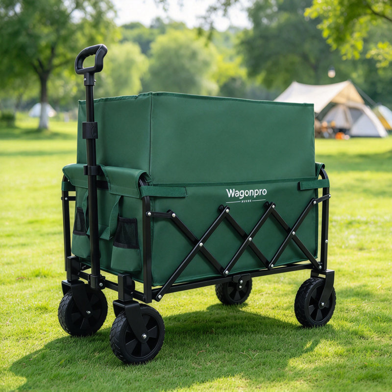 Expandable Dual-Layer Utility Wagon, Green