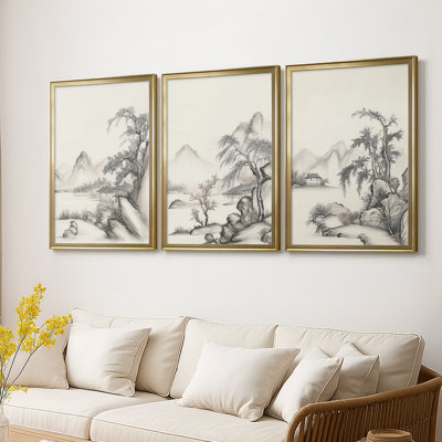 LANDSCAPES Series LII - Toile tendue avec châssis sur mesure - 3 pièces