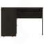 Bureau mixte en forme de L, plateau à clavier, deux tiroirs, tablette ouverte simple - noir-130188301