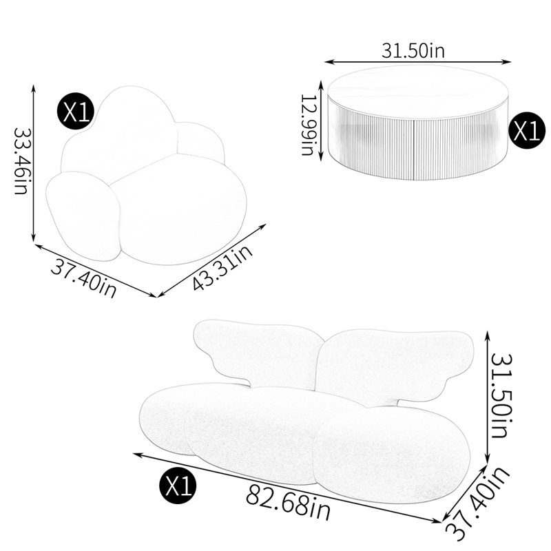 Combinaison table basse Nordic Creative