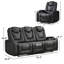 Ensemble de salon inclinable de luxe en similicuir 3 pièces Ninia