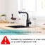 Robinet d'évier de préparation rotatif noir 360 avec jet escamotable - Acier inoxydable, moderne pour la cuisine et la salle de bain Bar remplissage en céramique, élégant-2108932712