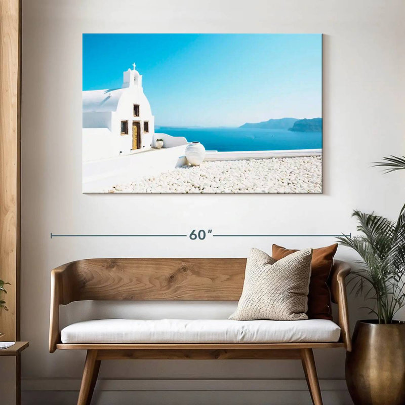 Nicci Seaside Santorini Church, H 32 po x l 48 po