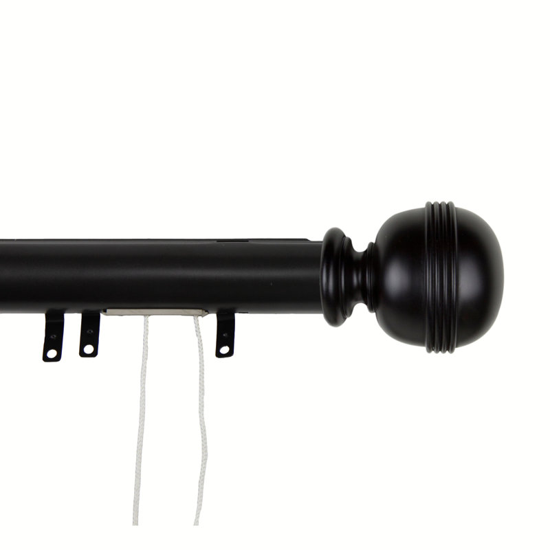 Tringle à rideaux simple réglable 1,5 "Shuster, l 30 - 48 po, Noir
