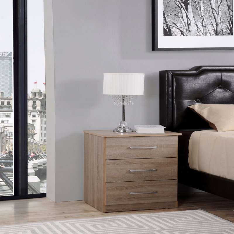 Contemporary Nightstand In Sandle Wood, Tan