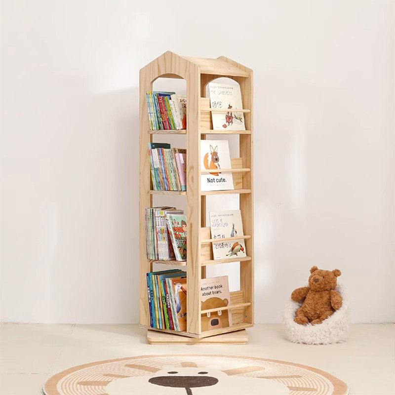 Bibliothèque rotative Burlywood, (4 Shelves) 56.69"H x 19.69"W x 19.69"D