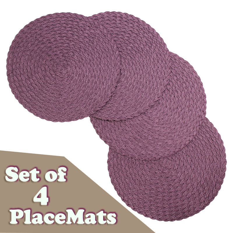 Napperon tissé rond 15 po Daisy, Mauve