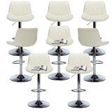 Counter Height Adjustable PU Swivel Bar Stools (Set of 8)