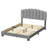 Dhugan Low Profile Linen Platform Bed Frame with Adjustable Headboard-1171274840