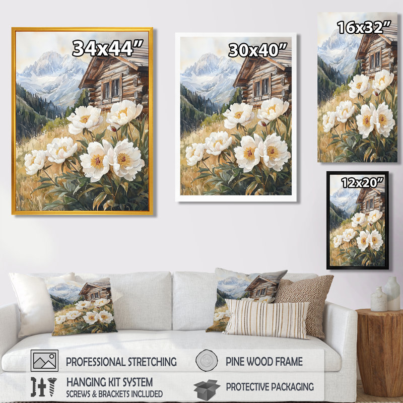 Gilliam - impressions sur toile florales, Argent argent, H 40 po x l 30 po, Reproduction encadrée d'une seule photo