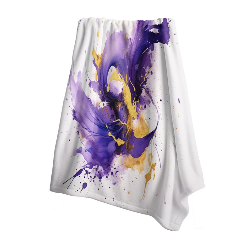Jeté mauve et doré Splash