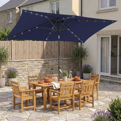 Parasol de marché rectangulaire 10 'x 6,5' avec manivelle