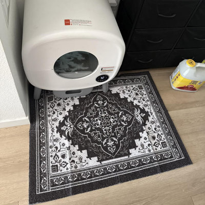 24"x15" Non-Slip Washable Cat Litter Trapping Mat Multi-Use Pet Food Pad