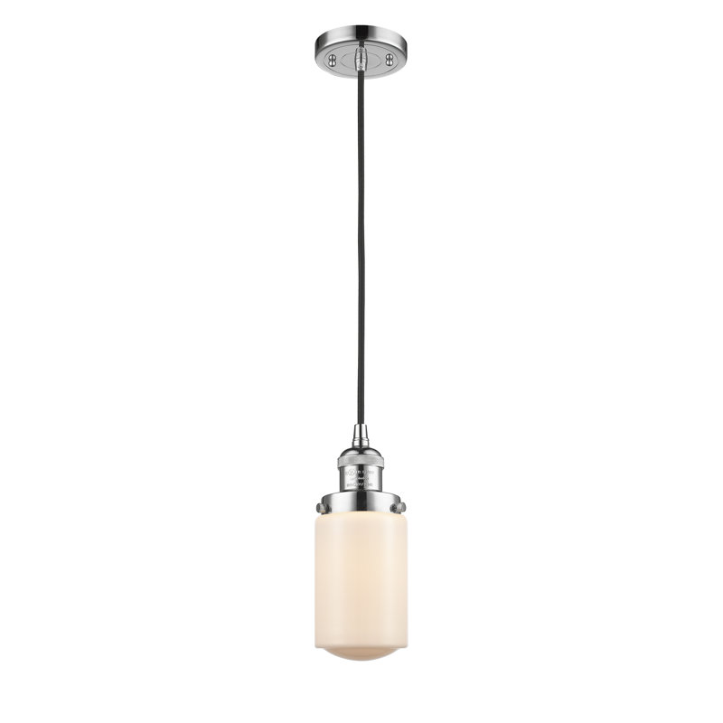 Luminaire suspendu 1 lumières scolaire single Saroyan, Blanc mat, Chrome poli, Ampoule non incluse