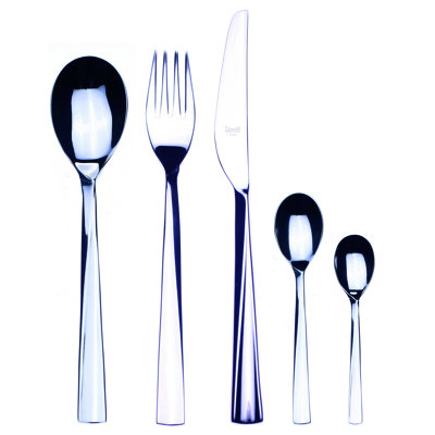 Elica Flatware Set with Moka Spoons - 30 Pieces - Stainless Steel