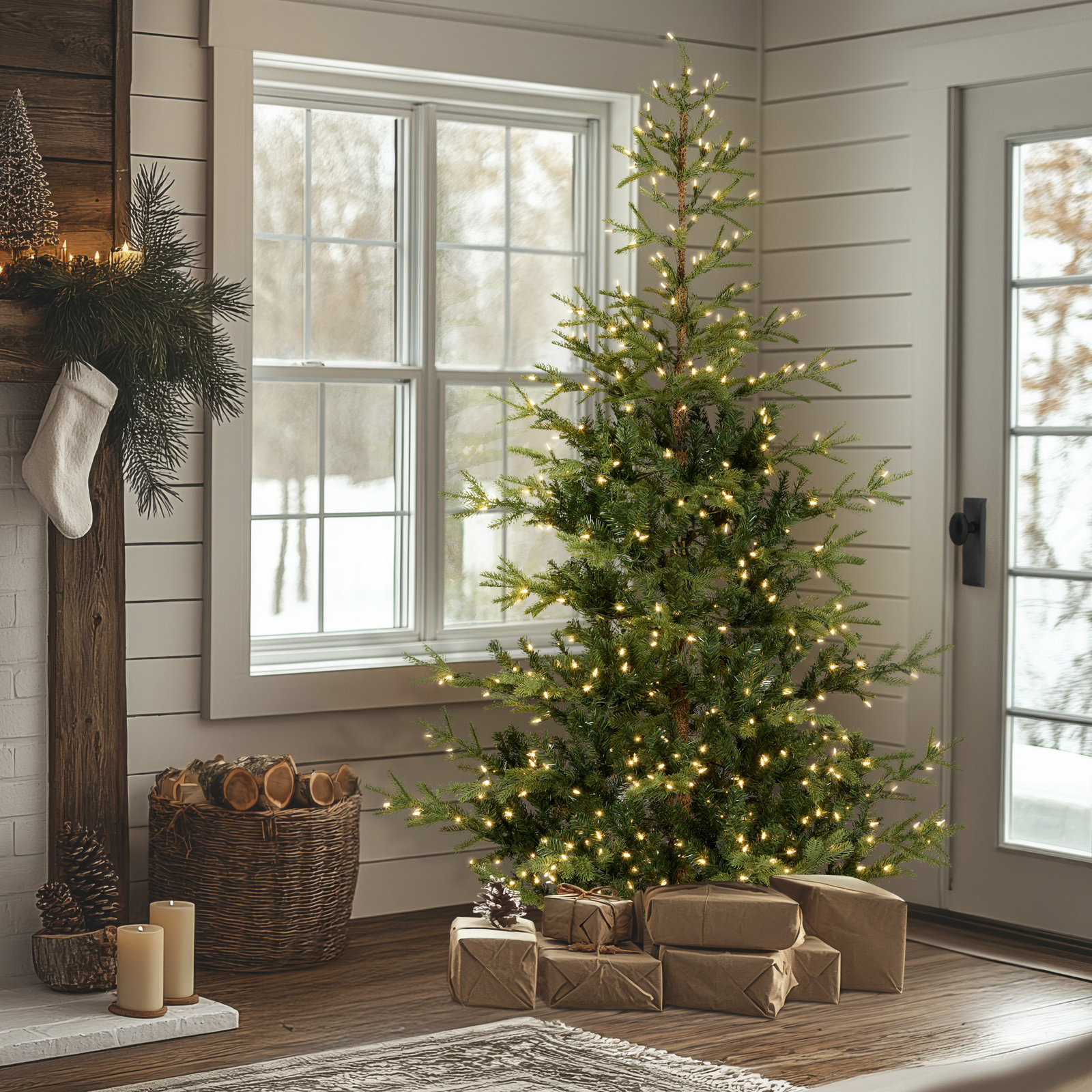 Pre-Lit Spruce Christmas Tree, 6.5'