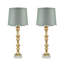 Lampe de table en cristal 31,75 "avec abat-jour vert