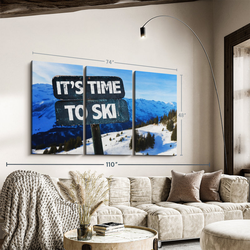 It's Time To Ski 3 - Pièces sur toile, H 48 po x l 74 po x P 1,25 po