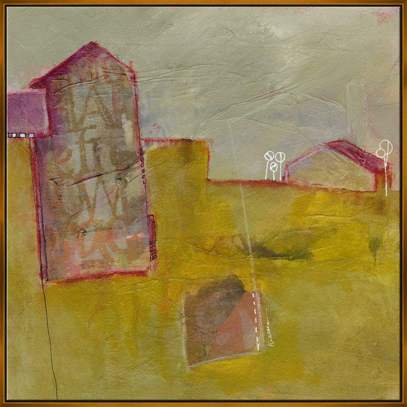 Neighborhood Giclee On Canvas by Jill Krasner, Gold Framed