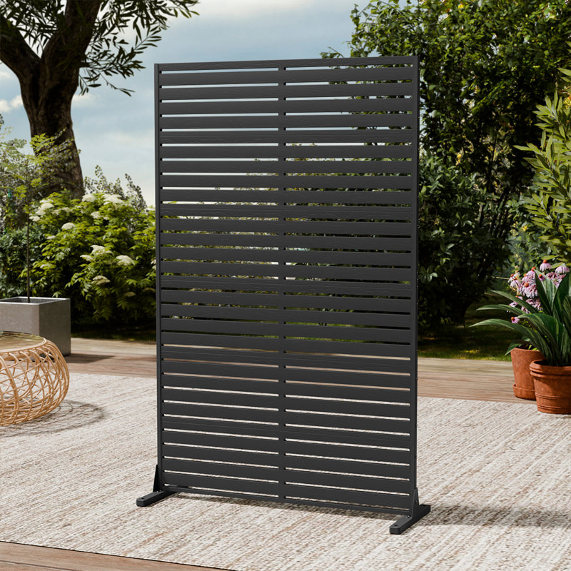 Clôture d'intimité 72 "H 72" - Paravent en PEHD 6 panneaux résistant aux intempéries, Cloison autoportante résistante au vent avec piquets pour terrasse, jardin, cour, balcon