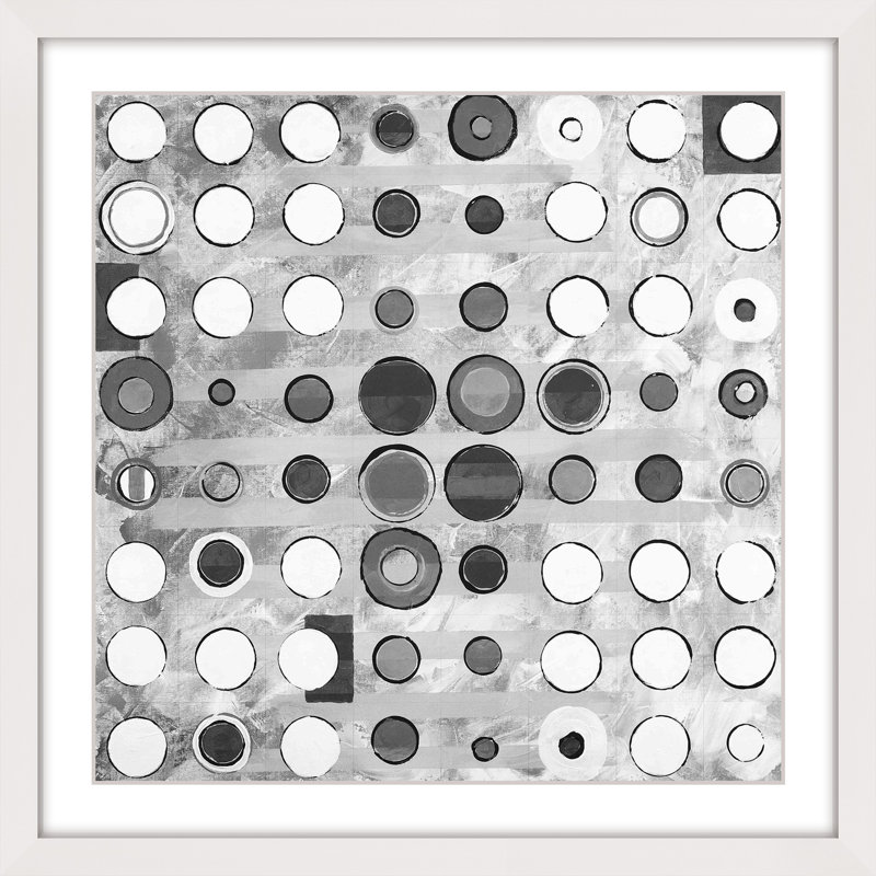 « inconsistent cercles », reproduction d’art encadrée, H 12 po x l 12 po x P 1,5 po, Cadre blanc