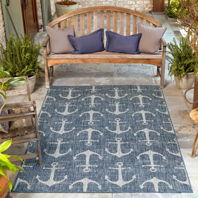 Tapis d'extérieur Ayton couleur mer