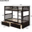 Lit simple au-dessus des lits superposés avec tiroirs, lit convertible, bois de pin et fabrication, assemblage facile, garde-corps de clôture pour un coucher confortable