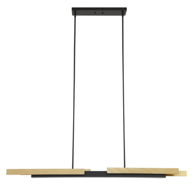Northwoods 60-inch 2-light Matte Black and Brushed Gold LED Linear Chandelier