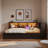 Wood Daybed With Storage Shelves, Usb Ports, Led And 2 Drawers-1055073414