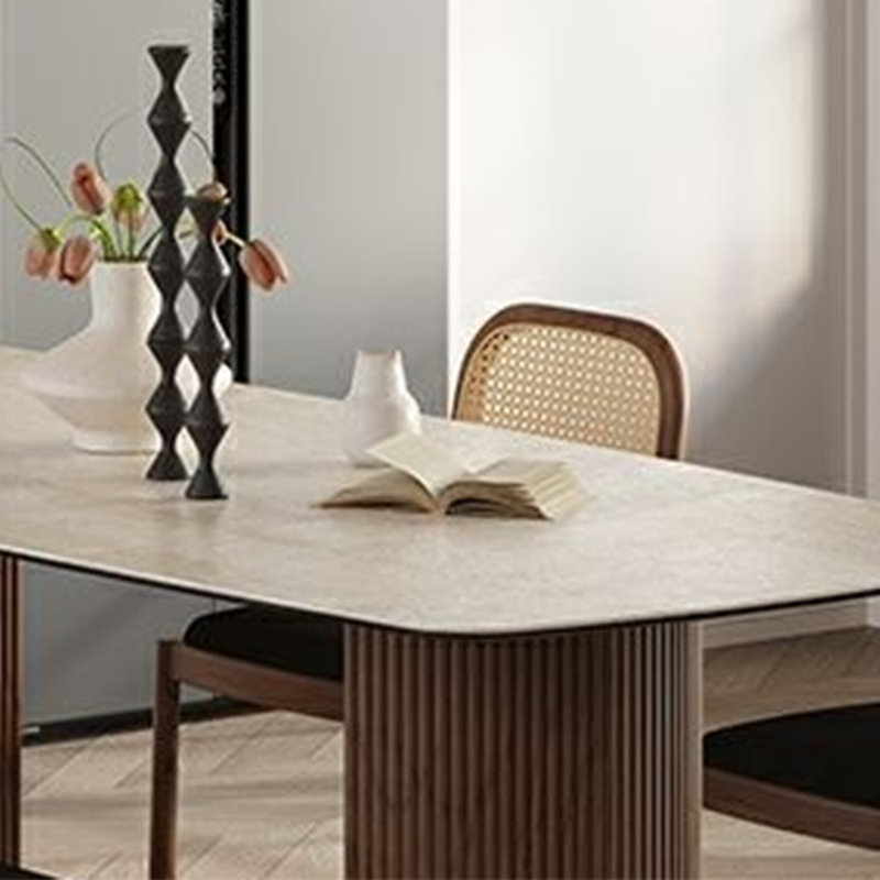 Pieds en bois massif pour la table de salle à manger, Brun, H 29,5 po x L 70,8 po x l 35,4 po