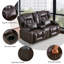 Causeuse inclinable en similicuir avec console et canapé inclinable manuel-1311364536
