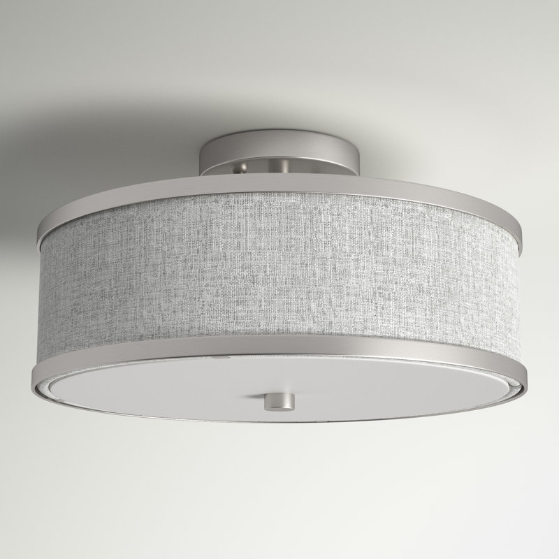 Plafonnier semi-encastré 3 lumières Berthine, H 8 po x l 15 po x P 15 po
