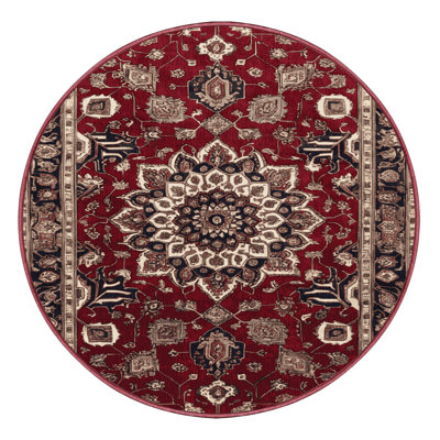 Machine Washable Persian Red Area Rug