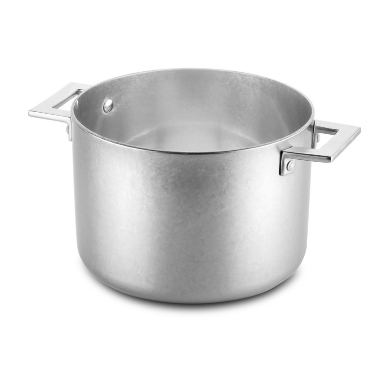 Attiva Peltro Deep Pot with Lid 7.87" - 12 Pieces - Pewter, 7.87"