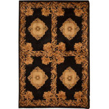 Hand-Knotted High-Quality Black Area Rug