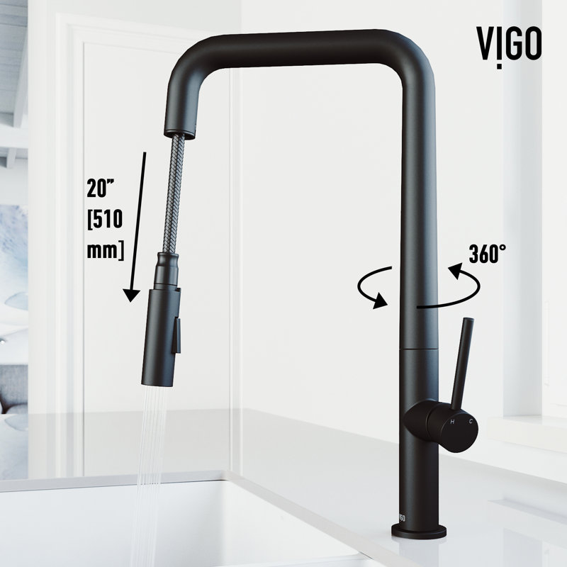 Parsons 18" H 1-handle Pull-Down 2-Function Sprayer Kitchen Faucet, Matte Black