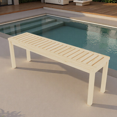 Banc de plage pour salle à manger en bois massif sans dossier 52,1 po avec siège à lattes en pin massif et sans nœuds - parfait pour le patio, la cour, le vestibule, le couloir, le salon, la chambre à coucher, la porte d'entrée