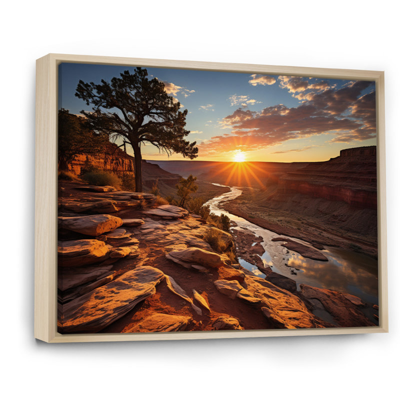Canyon Canyon II - impression, H 16 po x l 32 po x P 1 po, Cadre flottant brun