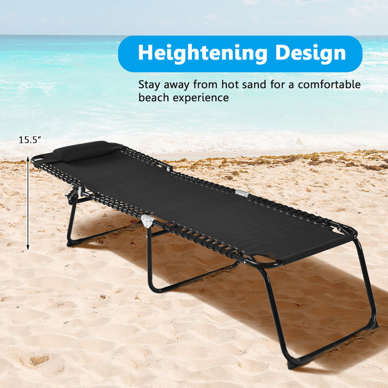 Arguello Outdoor Metal Chaise Lounge, Black