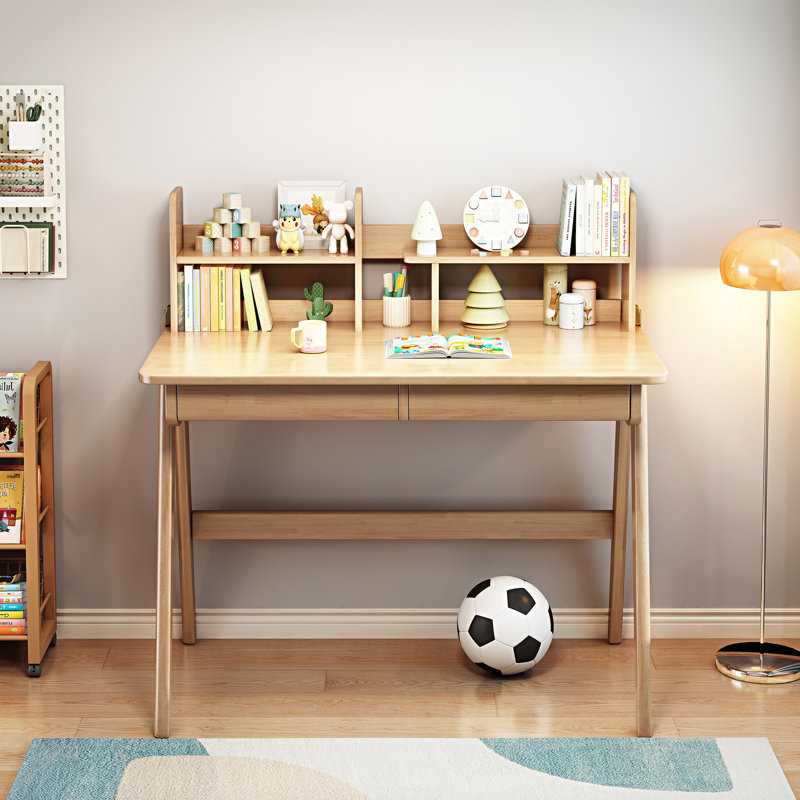 39.4" W Kids Writing Desk Learning Desk Set with Chair , Beige