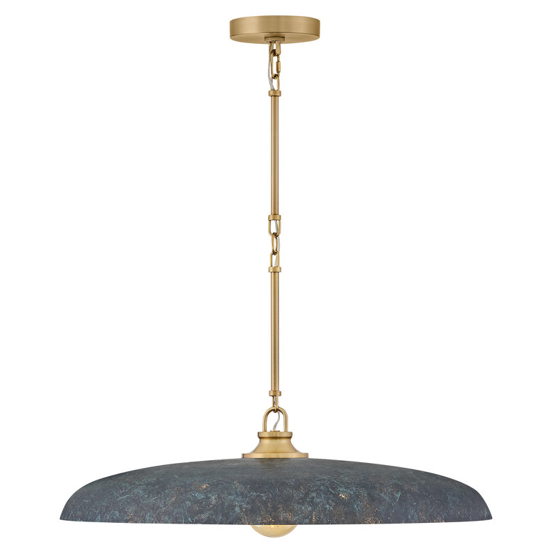 Grand lustre en forme de soucoupe 24 po Hinkley Sadie, Vert-de-gris antique